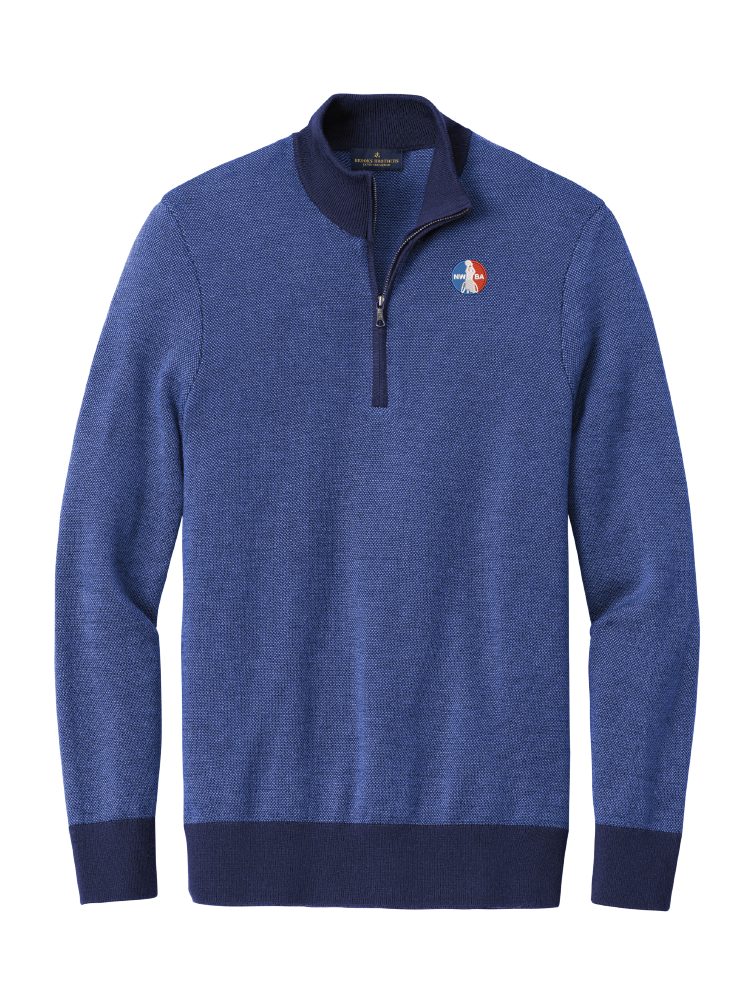 NWBA Officially Licensed - "NWBA EMBROIDERED MEDALLION" - BROOKS BROS. 1/4 ZIP FLEECE PULLOVER