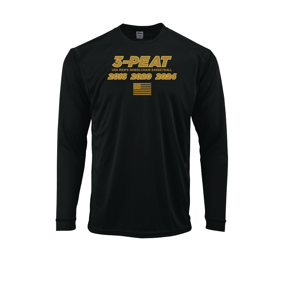 NWBA Officially Licensed: "MEN'S 3-PEAT" - MENS Performance Shirt