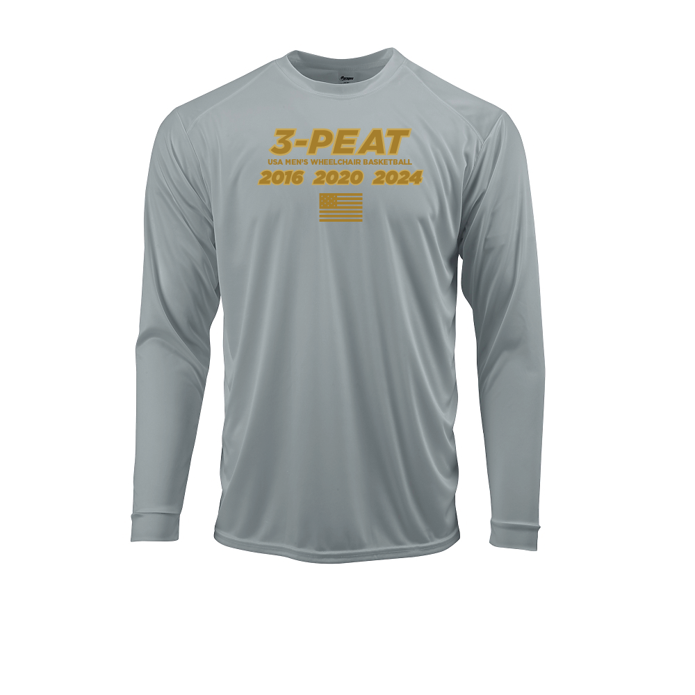 NWBA Officially Licensed: "MEN'S 3-PEAT" - MENS Performance Shirt