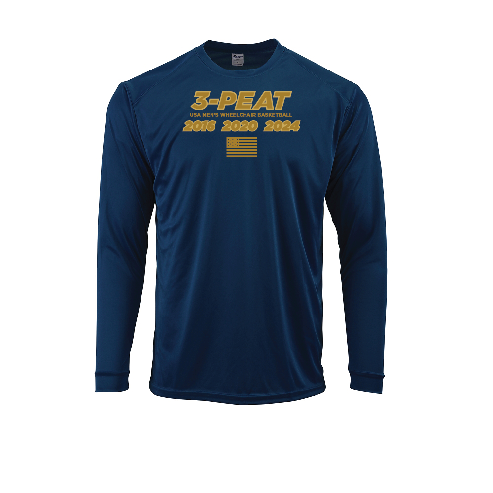 NWBA Officially Licensed: "MEN'S 3-PEAT" - MENS Performance Shirt