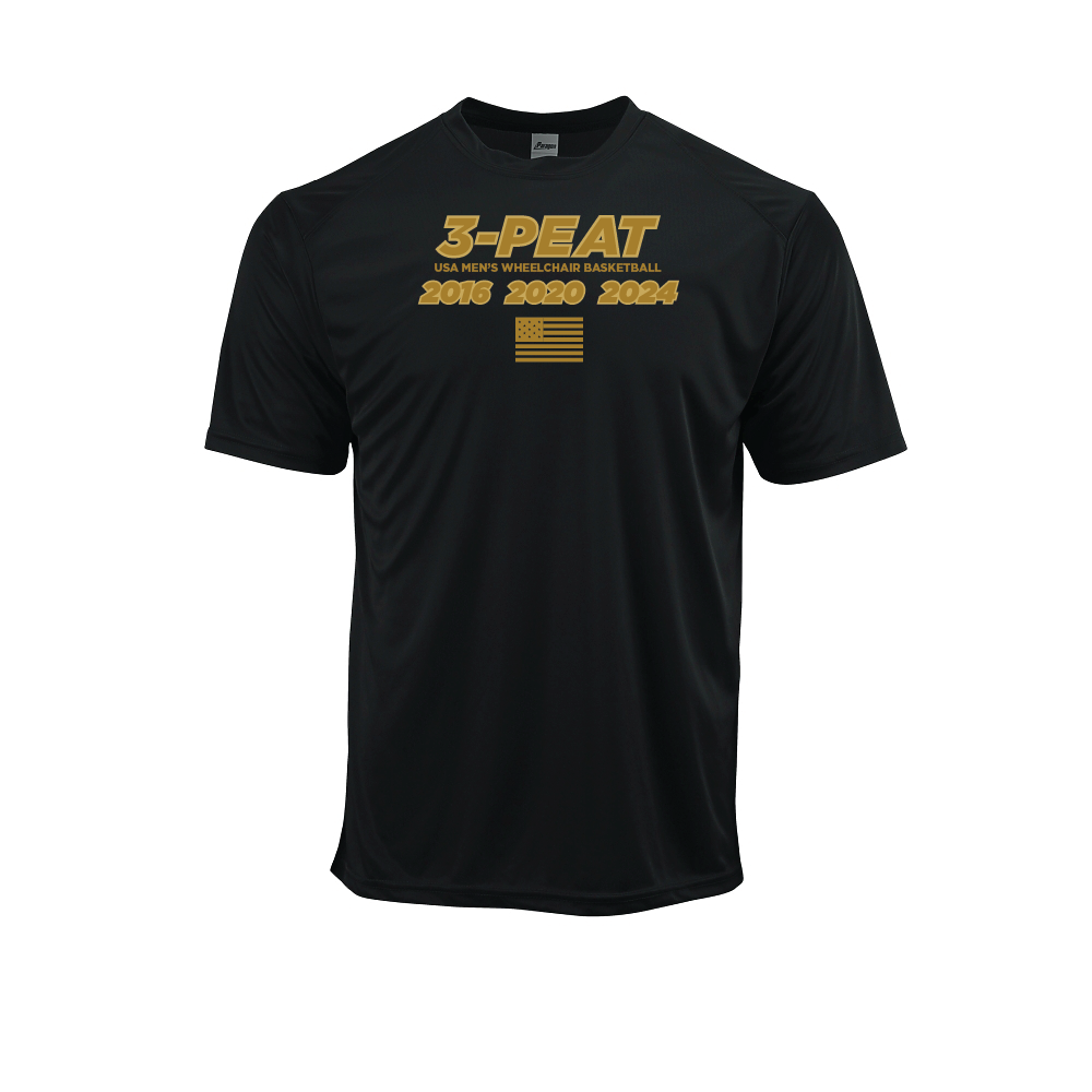 NWBA Officially Licensed: "MEN'S 3-PEAT" - MENS Performance Shirt