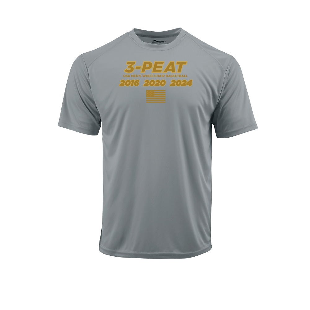 NWBA Officially Licensed: "MEN'S 3-PEAT" - MENS Performance Shirt