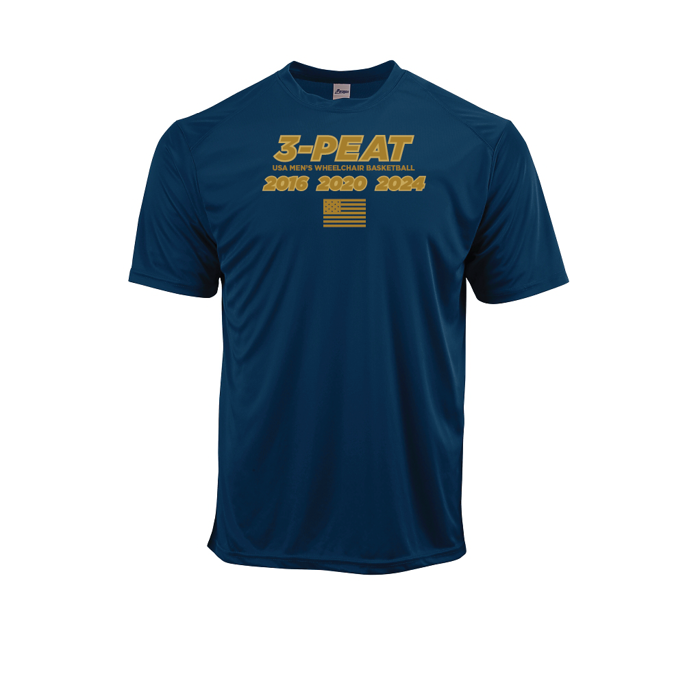 NWBA Officially Licensed: "MEN'S 3-PEAT" - MENS Performance Shirt