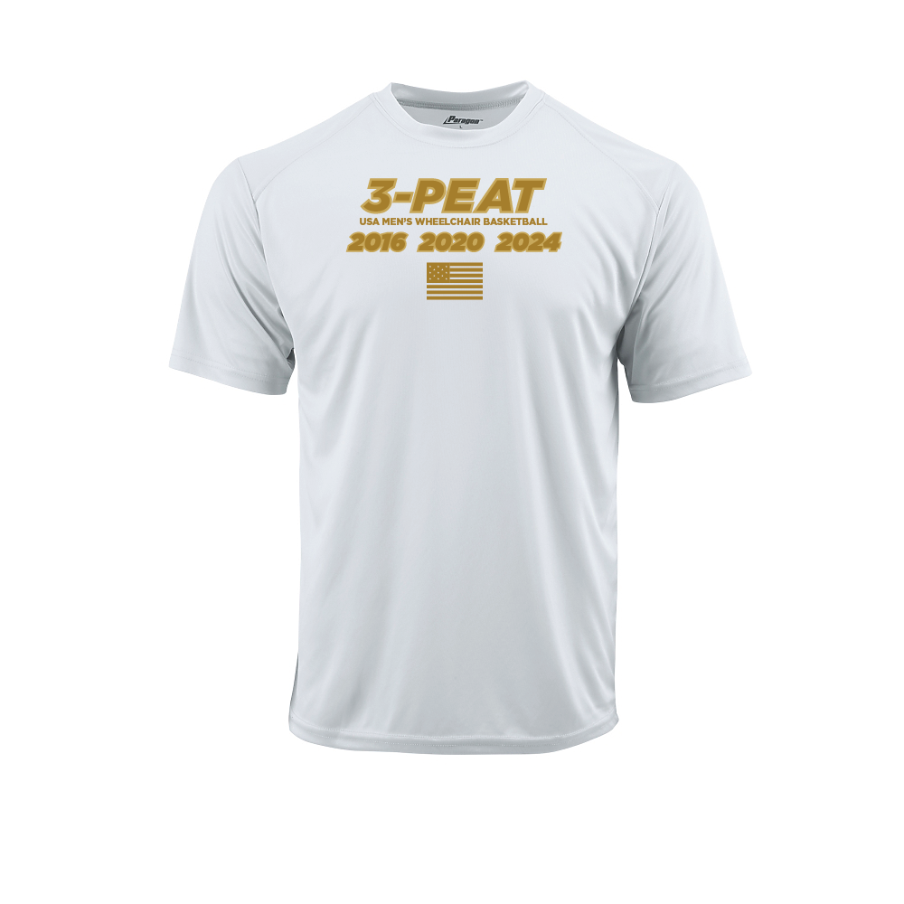 NWBA Officially Licensed: "MEN'S 3-PEAT" - MENS Performance Shirt