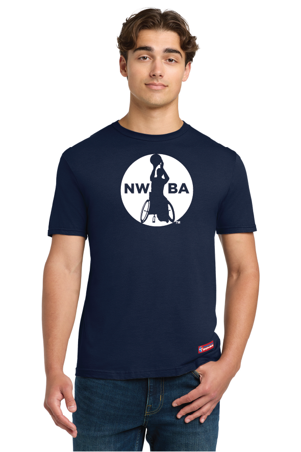 NWBA Officially Licensed - 1-Color Medallion Men's Cotton SS Tee