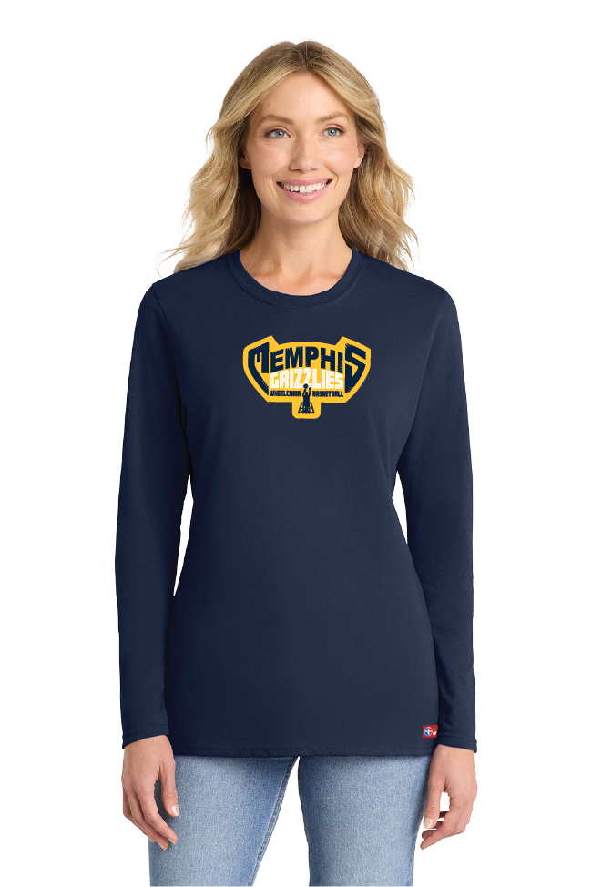 NWBA Officially Licensed - Memphis Rollin' Grizzlies - Women's - L/S T-Shirt - Cotton