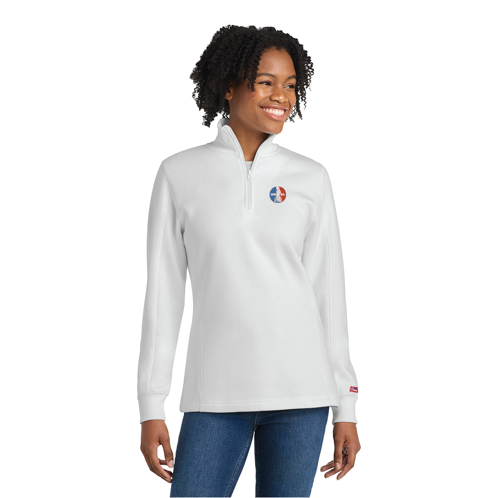 NWBA Officially Licensed - Embroidered Medallion Women's 1/4-Zip Fleece Pullover