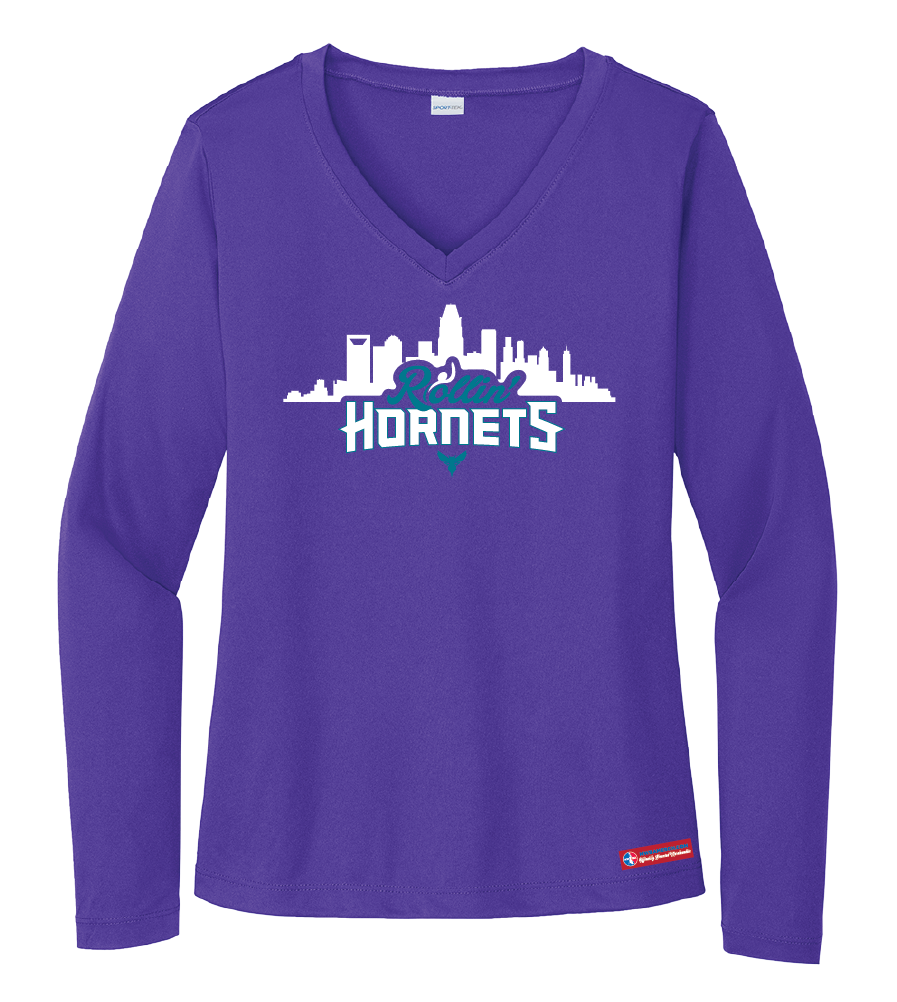 NWBA Officially Licensed - Rollin' Hornets - Women's - L/S T-Shirt - Performance