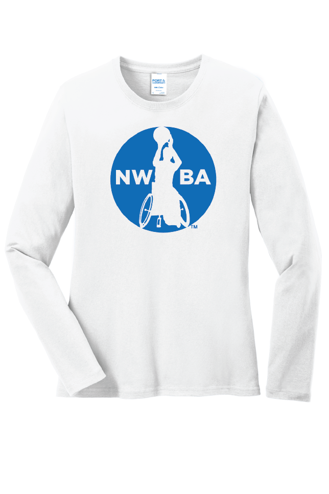 NWBA Officially Licensed - "NWBA 1 COLOR MEDALION" - LADIES - Cotton Tee - Long Sleeve