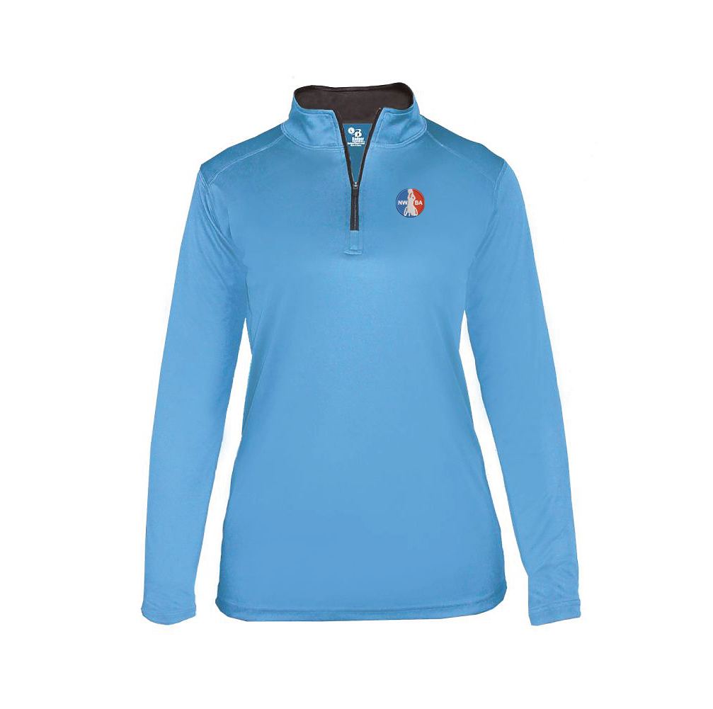 NWBA Officially Licensed: Embroidered NWBA Medallion - Ladies Badger Sports BG4103 1/4 ZIP Paragon PA164 1/4 ZIP