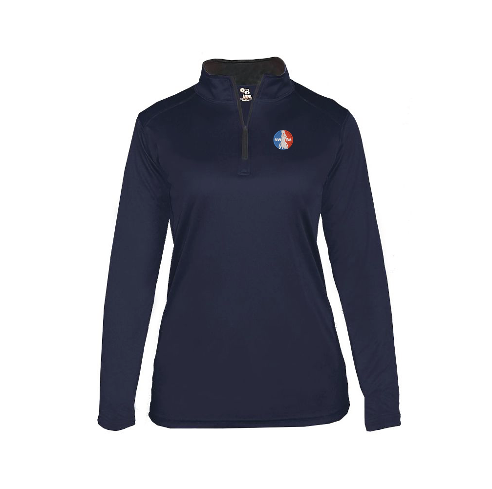 NWBA Officially Licensed: Embroidered NWBA Medallion - Ladies Badger Sports BG4103 1/4 ZIP Paragon PA164 1/4 ZIP