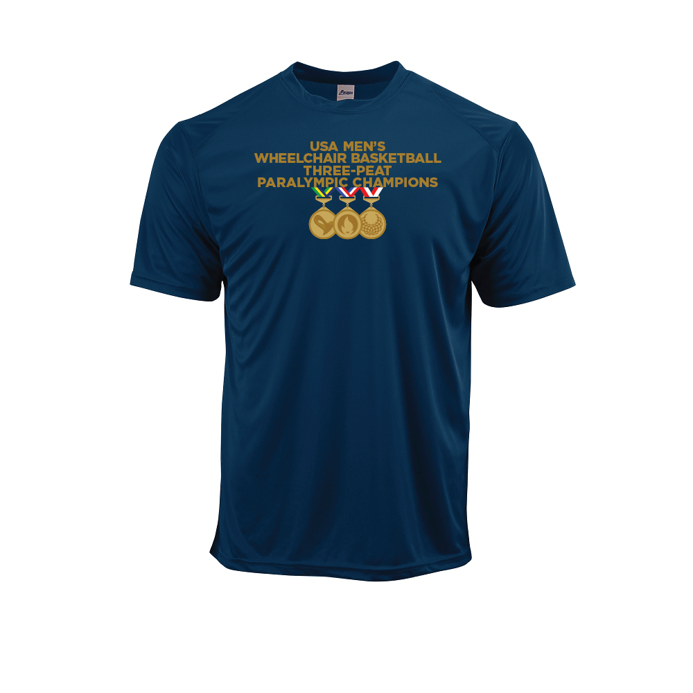 NWBA Officially Licensed: "MEN'S PARIS MEDALS 2024" - MENS Performance Shirt