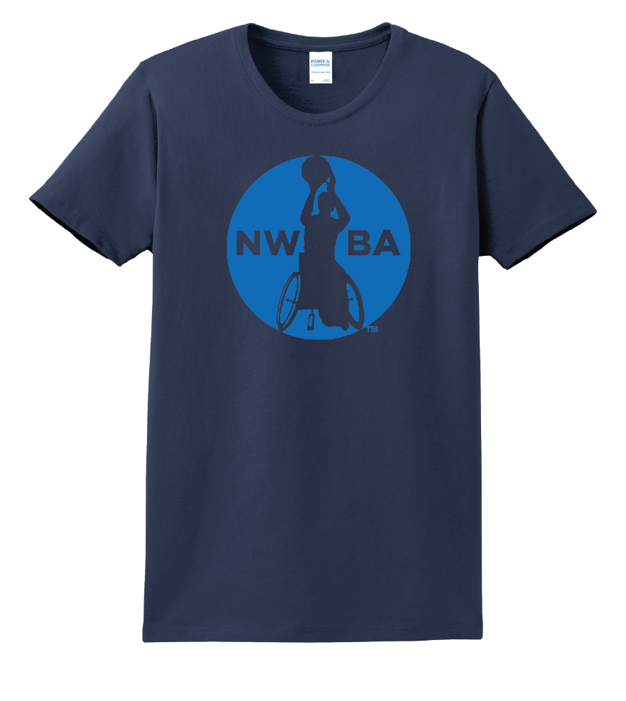 NWBA Officially Licensed - "NWBA 1 COLOR MEDALION" - LADIES - Cotton Tee - Short Sleeve