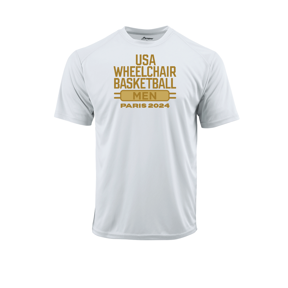 NWBA Officially Licensed: "MEN'S PARIS 2024" - MENS Performance Shirt
