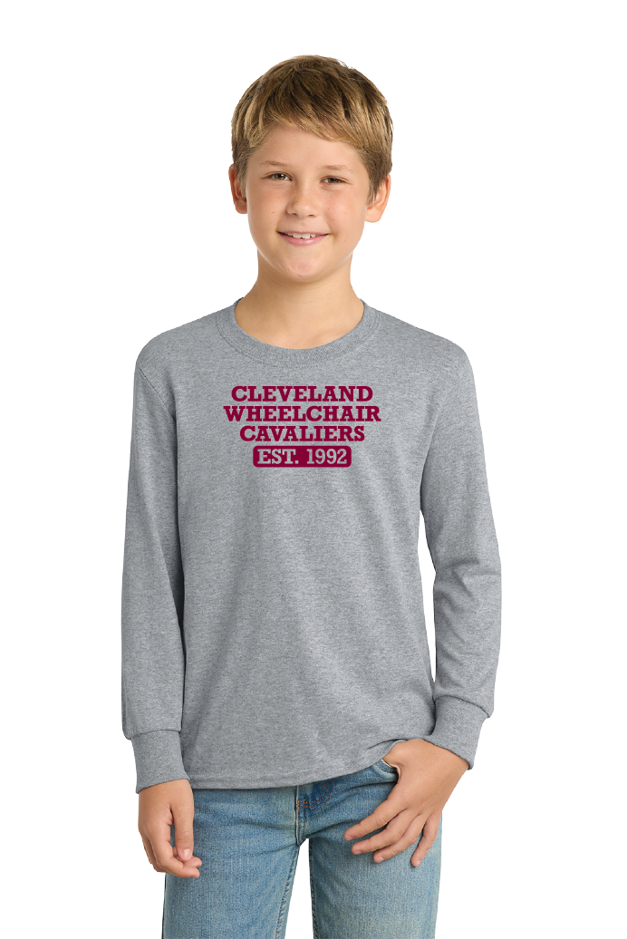 NWBA Officially Licensed - Cleveland Wheelchair Cavaliers - Youth - L/S T-Shirt - Cotton