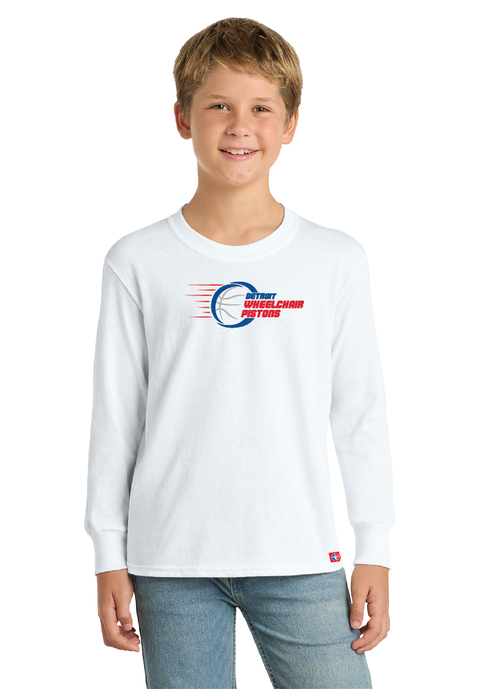 NWBA Officially Licensed - Detroit Wheelchair Pistons - Youth - L/S T-Shirt - Cotton