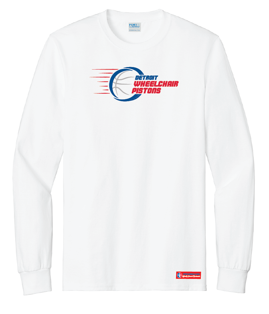 NWBA Officially Licensed - Detroit Wheelchair Pistons - Unisex - L/S T-Shirt - Cotton