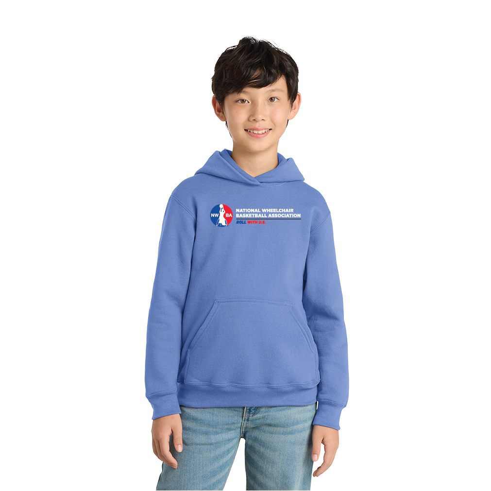 NWBA Officially Licensed - "ROLL WITH U.S." - YOUTH PULLOVER HOODED SWEATSHIRT
