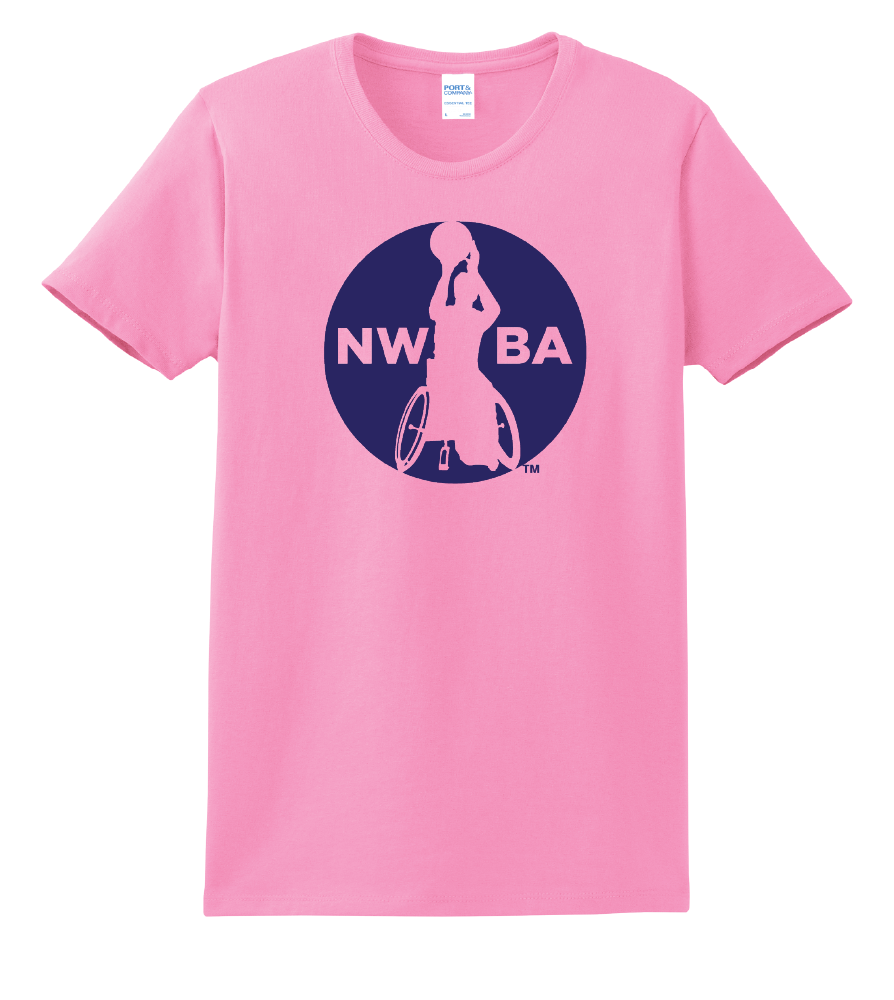 NWBA Officially Licensed - "NWBA 1 COLOR MEDALION" - LADIES - Cotton Tee - Short Sleeve