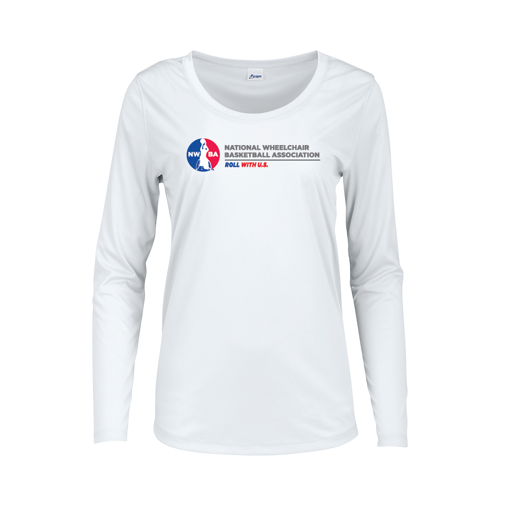 NWBA Officially Licensed: "ROLL WITH U.S." - LADIES Performance Tee - Long Sleeve