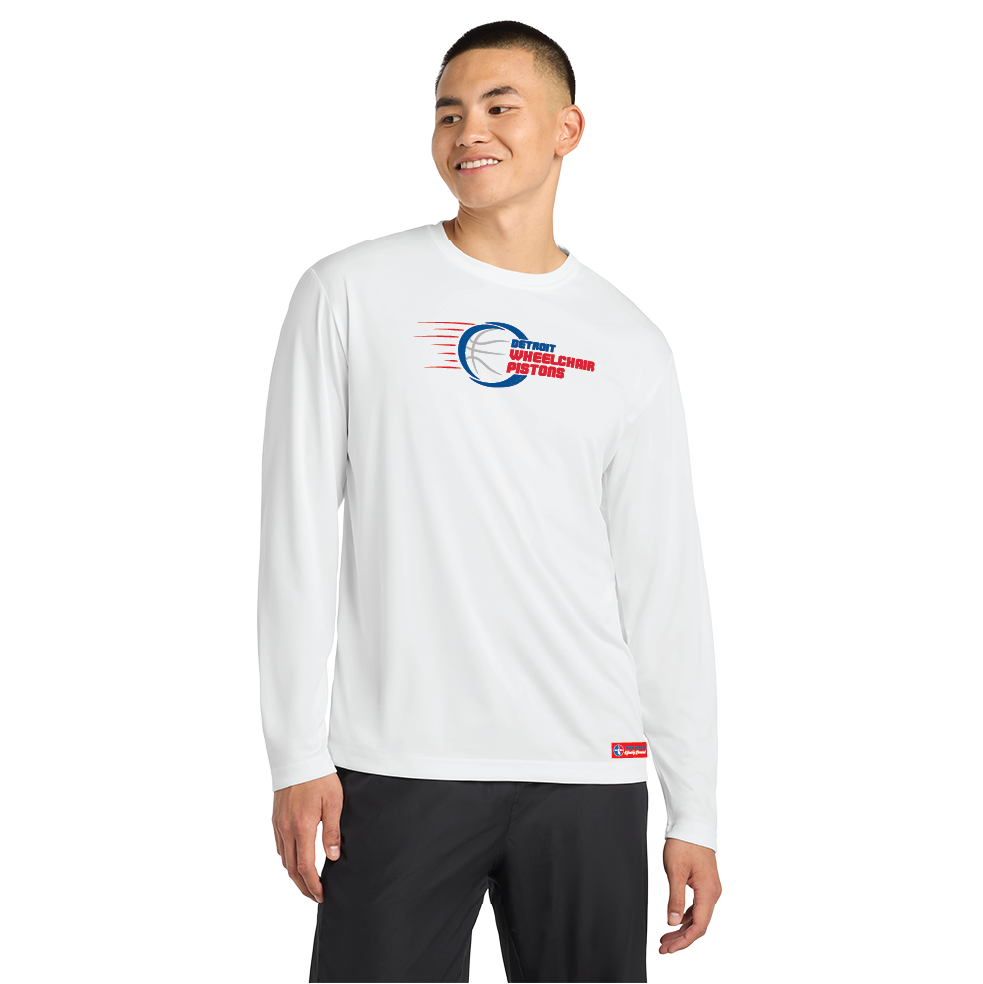 NWBA Officially Licensed - Detroit Wheelchair Psitons - Men's - L/S T-Shirt - Performance