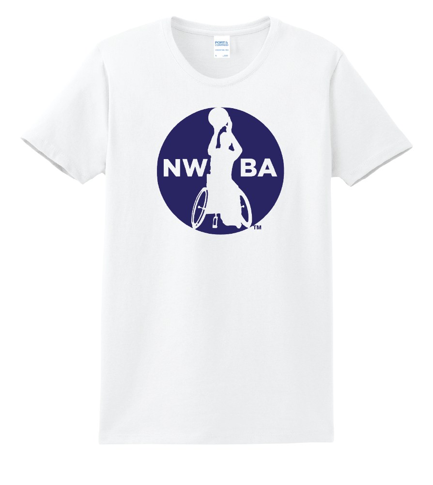 NWBA Officially Licensed - "NWBA 1 COLOR MEDALION" - LADIES - Cotton Tee - Short Sleeve