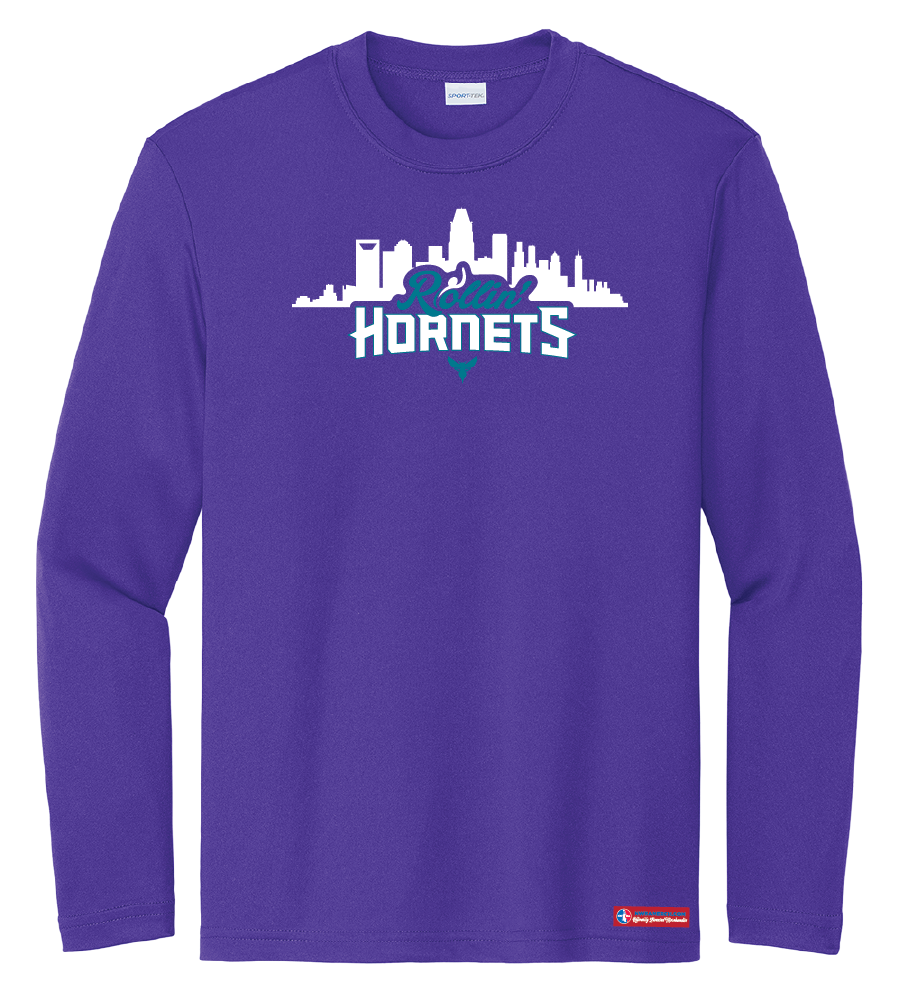 NWBA Officially Licensed - Rollin' Hornets - Youth - L/S T-Shirt - Performance
