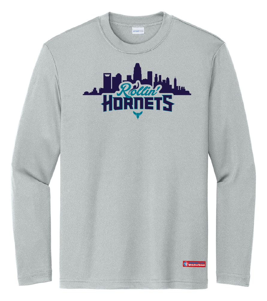 NWBA Officially Licensed - Rollin' Hornets - Youth - L/S T-Shirt - Performance