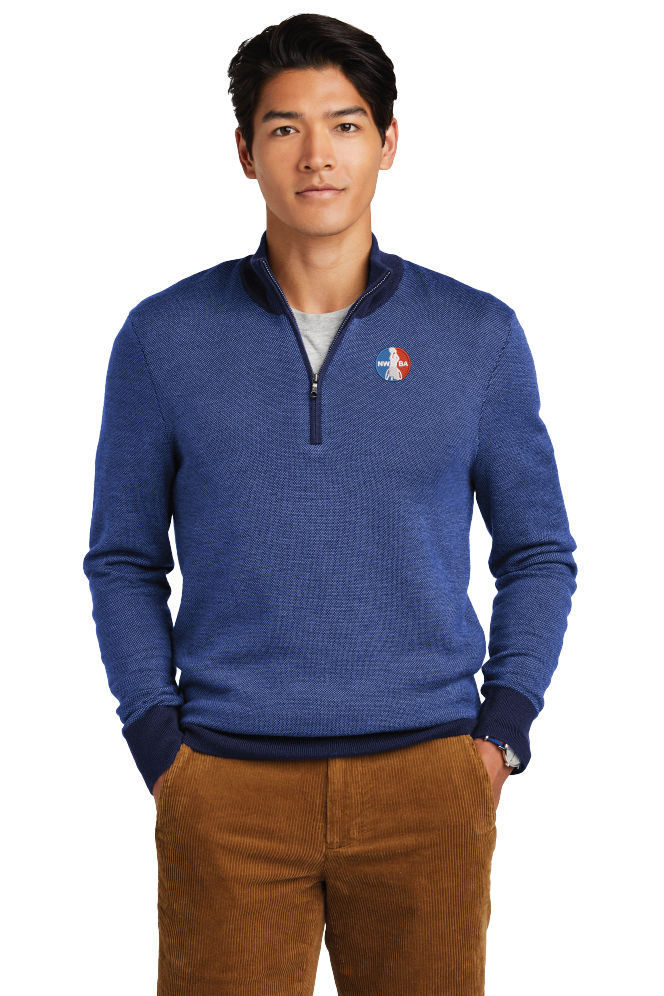 NWBA Officially Licensed - "NWBA EMBROIDERED MEDALLION" - BROOKS BROS. 1/4 ZIP FLEECE PULLOVER