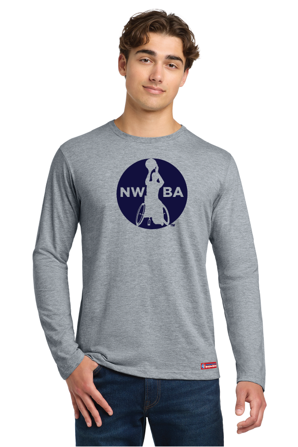 NWBA Officially Licensed - 1-Color Medallion Men's Cotton LS Tee