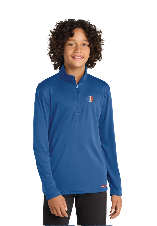 NWBA Officially Licensed - Embroidered Medallion Youth Performance 1/4 Zip