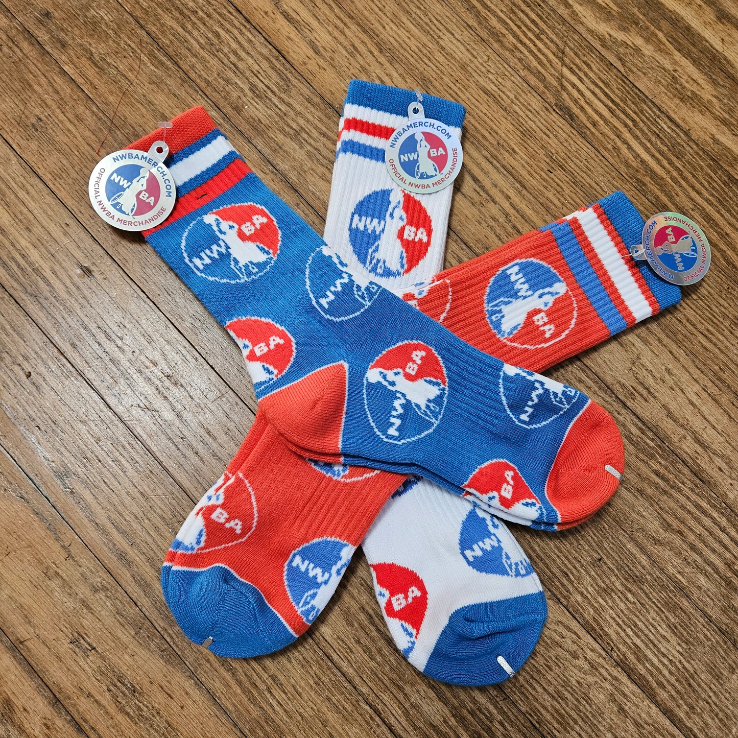 NWBA Officially Licensed - "Athletic Crew Socks" - NWBA Medallion