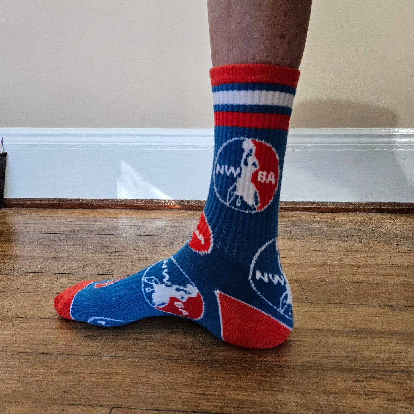 NWBA Officially Licensed - "3 Pack Athletic Crew Socks" - NWBA Medallion