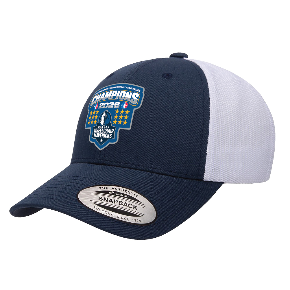 NWBA Officially Licensed – Dallas Wheelchair Mavericks – 2026 National Champions – Trucker Cap – Woven Patch Edition