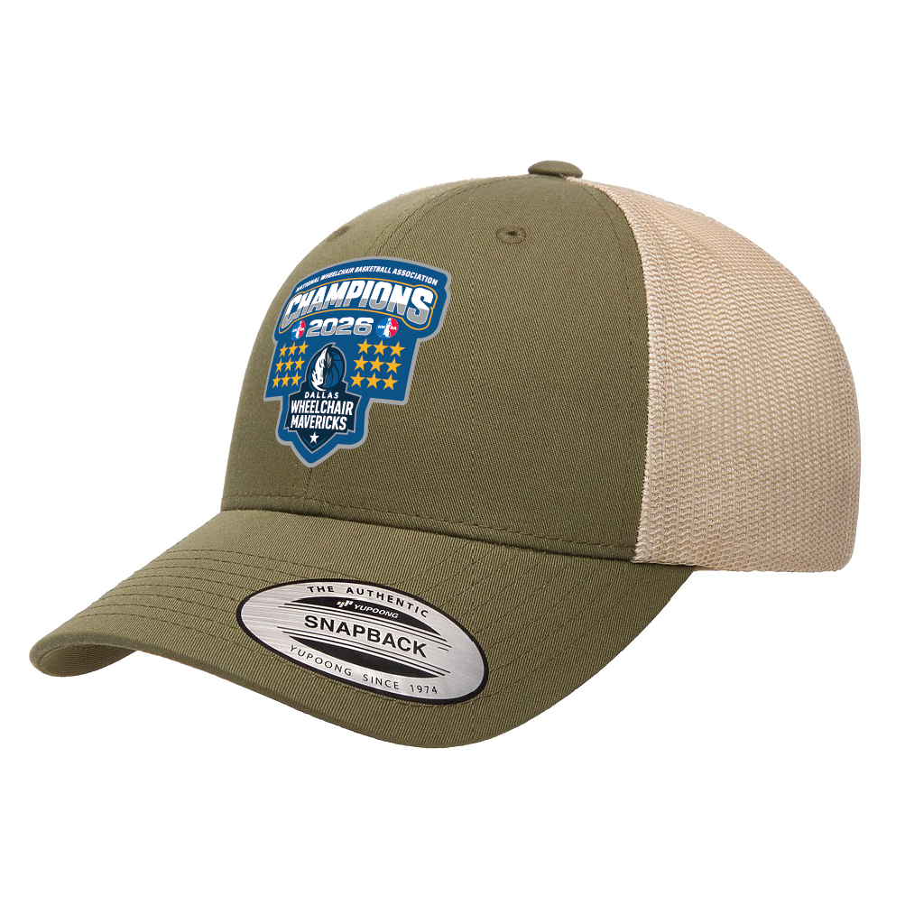 NWBA Officially Licensed – Dallas Wheelchair Mavericks – 2026 National Champions – Trucker Cap – Woven Patch Edition