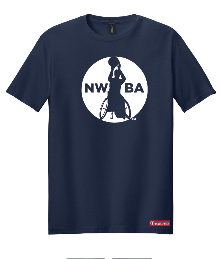 NWBA Officially Licensed - 1-Color Medallion Men's Cotton SS Tee