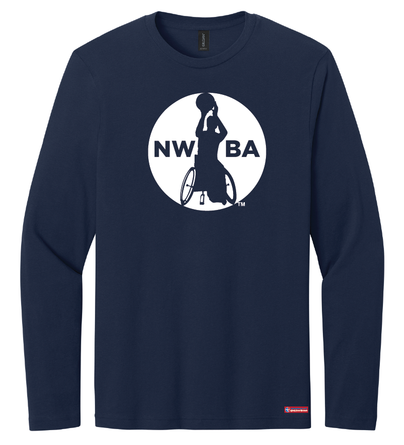 NWBA Officially Licensed - 1-Color Medallion Men's Cotton LS Tee