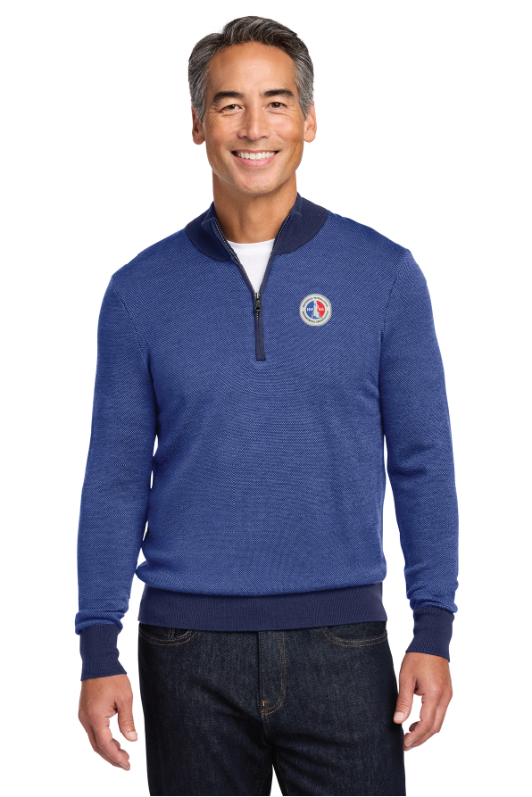 NWBA Officially Licensed - Woven Applique - Brooks Brothers Merino 1/4 Zip