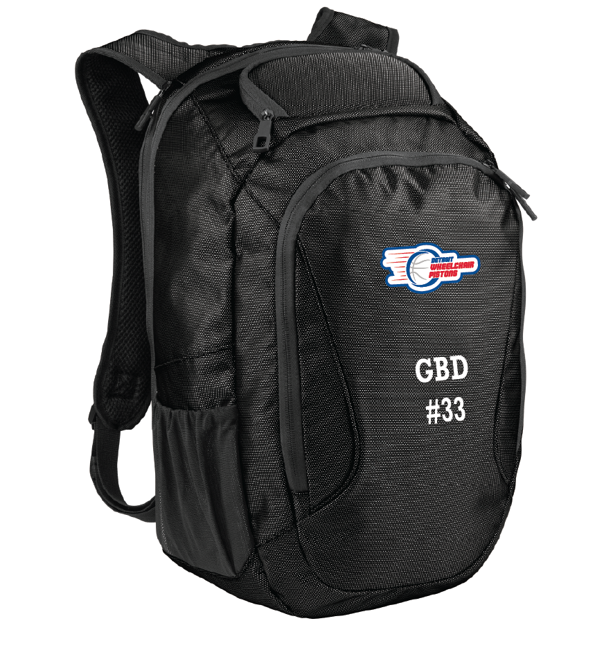 NWBA Officially Licensed - Detroit Wheelchair Pistons - Backpack