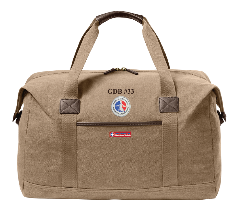 NWBA Officially Licensed - Woven Applique Washed Canvas Duffel