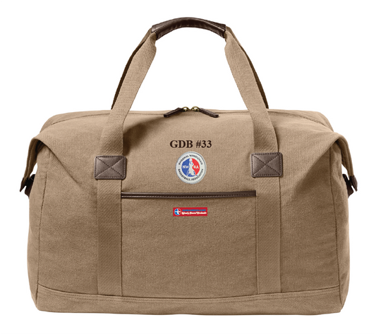 NWBA Officially Licensed - Woven Applique Washed Canvas Duffel