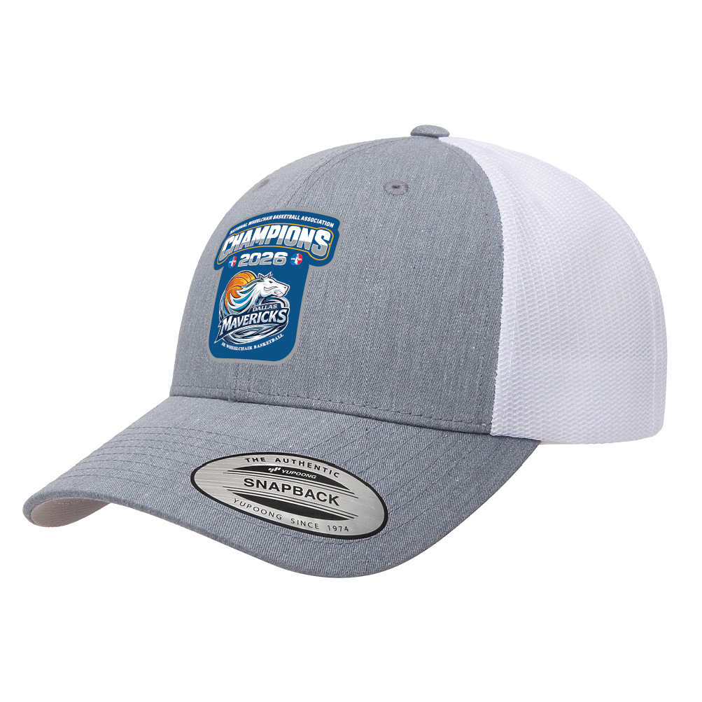 NWBA Officially Licensed – Dallas Jr Wheelchair Mavericks – 2026 National Champions – Trucker Cap – Woven Patch Edition