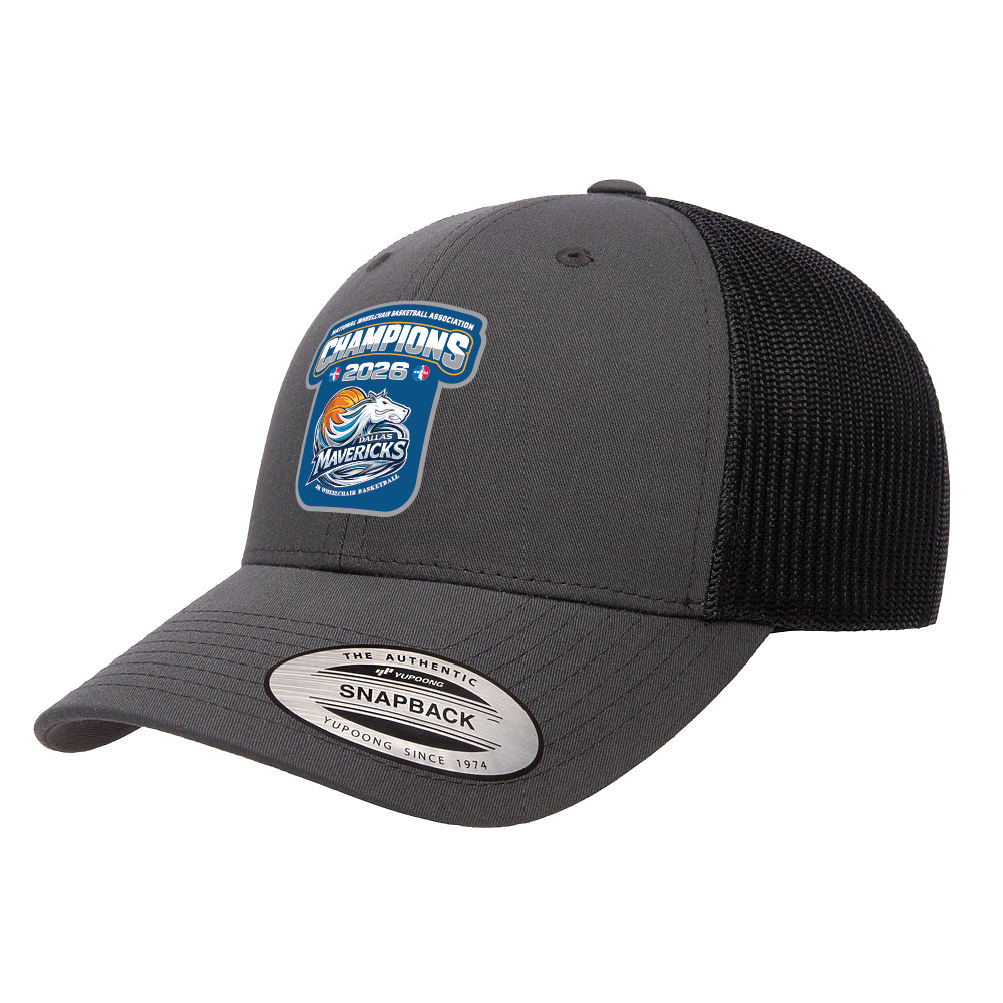 NWBA Officially Licensed – Dallas Jr Wheelchair Mavericks – 2026 National Champions – Trucker Cap – Woven Patch Edition