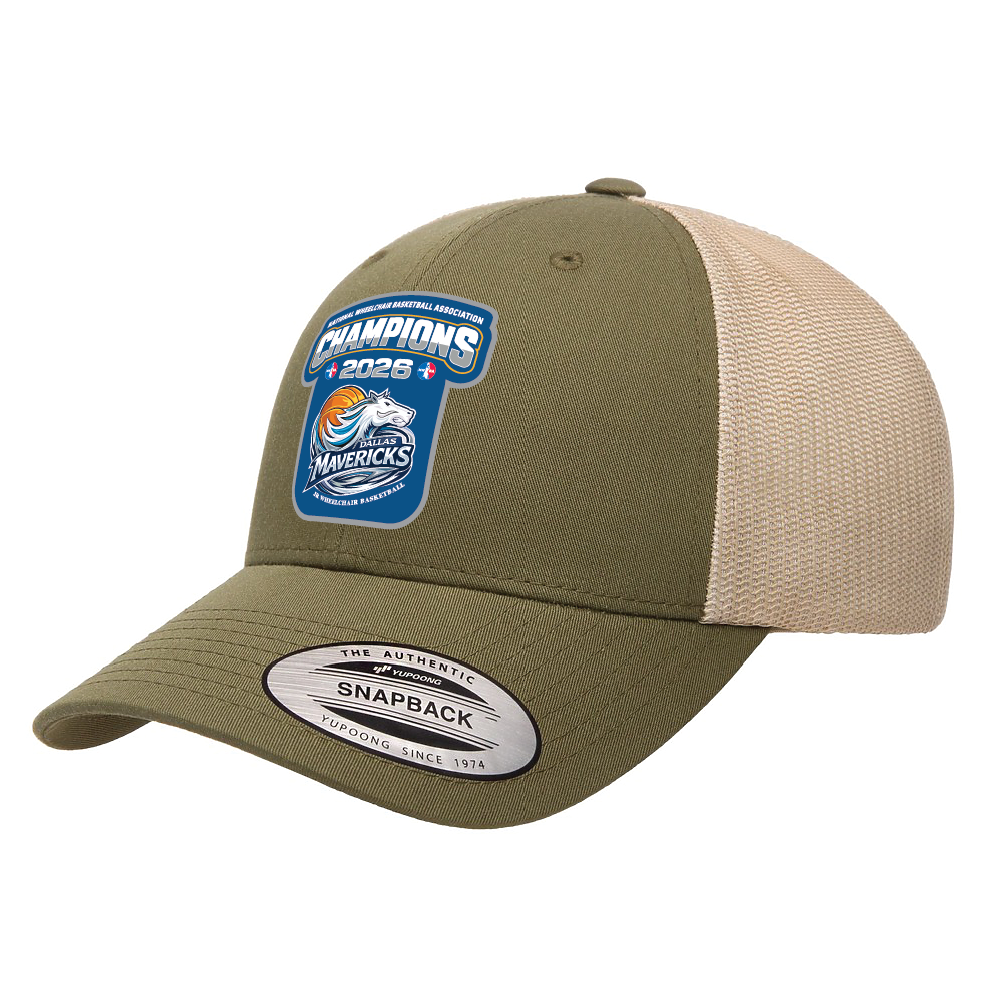 NWBA Officially Licensed – Dallas Jr Wheelchair Mavericks – 2026 National Champions – Trucker Cap – Woven Patch Edition