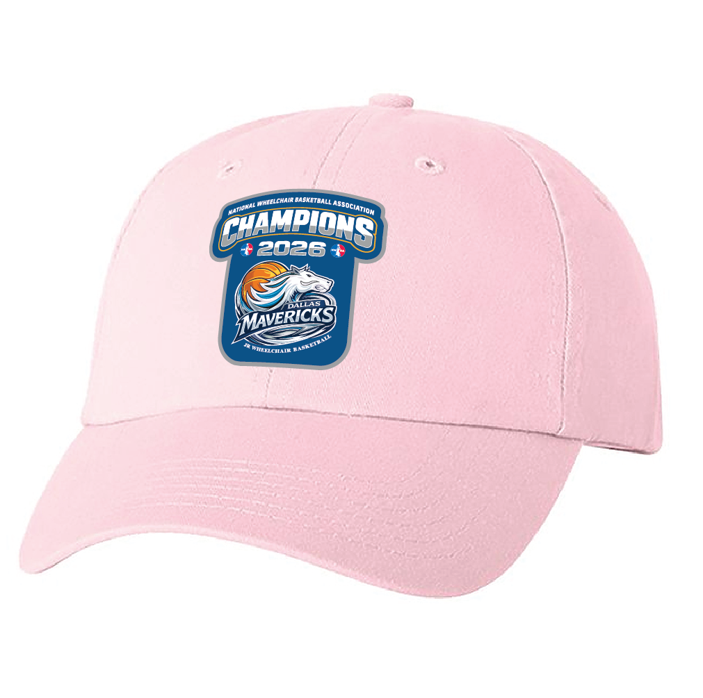 NWBA Officially Licensed – Dallas Jr Wheelchair Mavericks – 2026 National Champions – Dad Style Cap – Woven Patch Edition