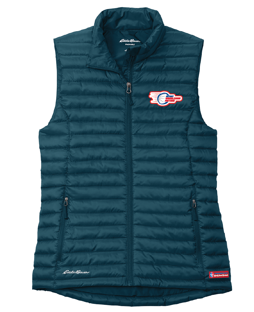 NWBA Officially Licensed - Detroit Wheelchair Pistons - Packable Quilted Vest - Women