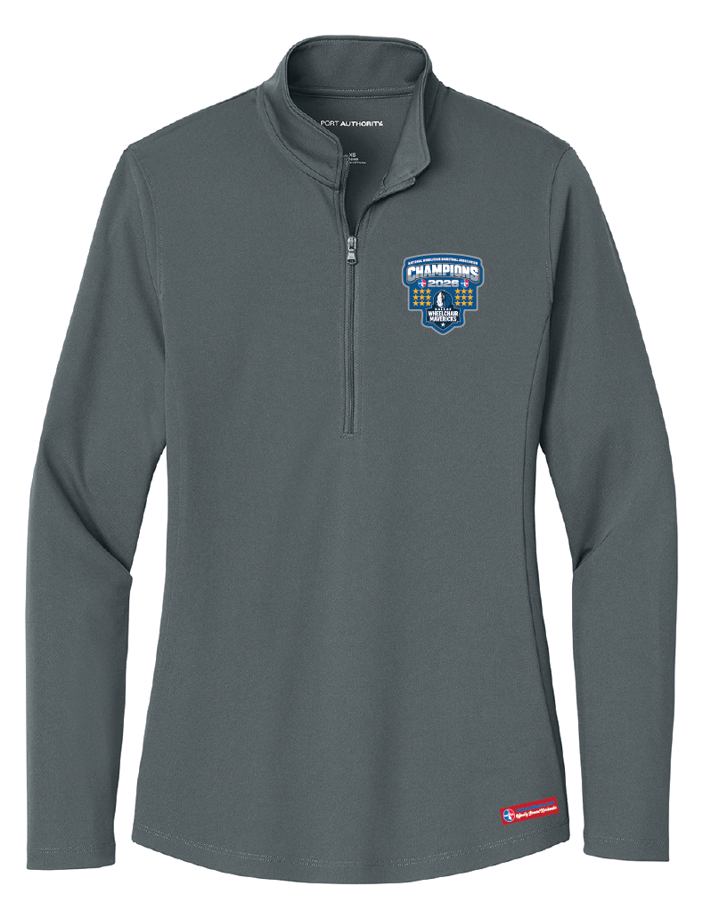 NWBA Officially Licensed – Dallas Wheelchair Mavericks – 2026 National Champions – Ladies Performance 1/4 Zip – Woven Appliqué Edition