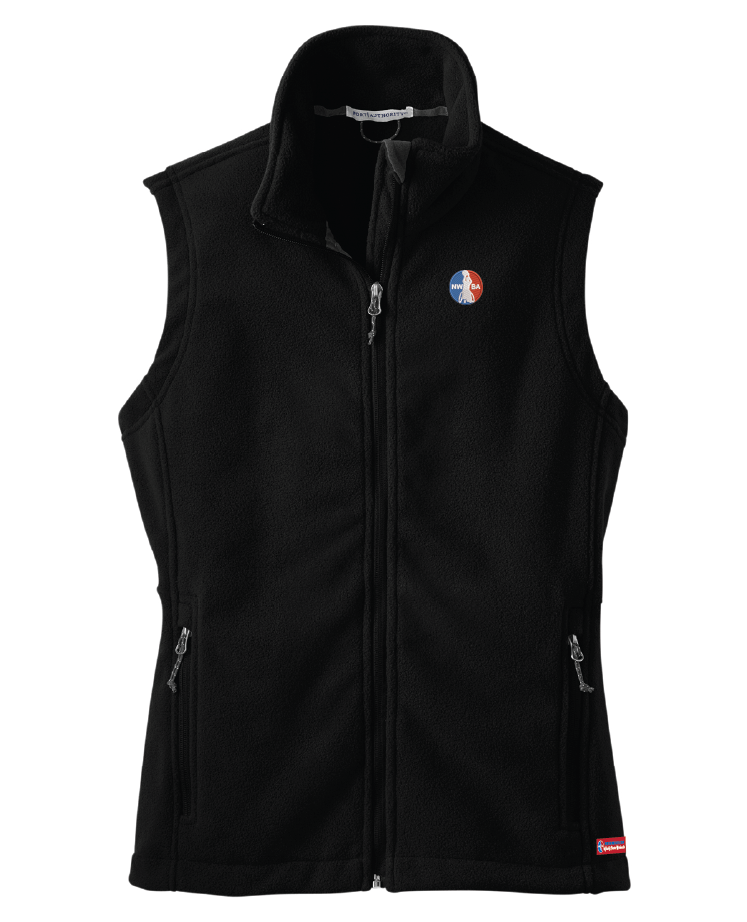 NWBA Officially Licensed - Embroidered Medallion Women's Fleece Vest