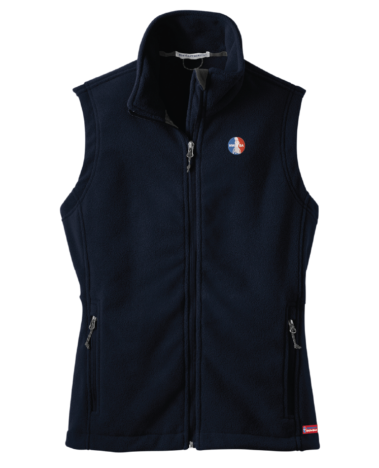NWBA Officially Licensed - Embroidered Medallion Women's Fleece Vest