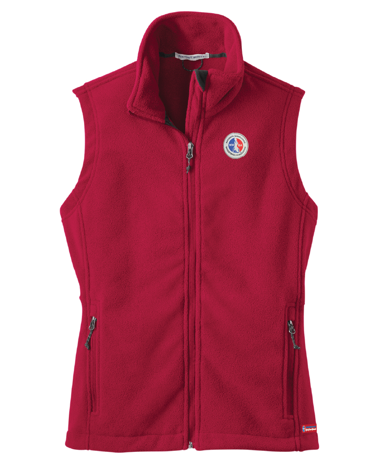 NWBA Officially Licensed - Woven Applique NWBA Logo Women's Fleece Vest